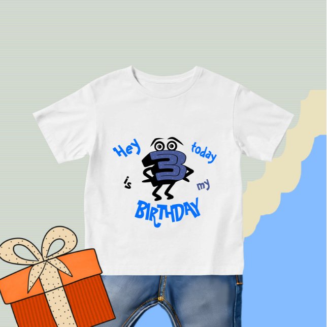 Camiseta Azul engraçado número três (Criador carregado)