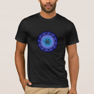 Camiseta Azul espiral da mandala de Merkaba (geometria do