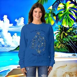 Camiseta Azul Espumante de Ano Novo Estrelas Brilhantes