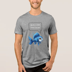 Camiseta " Azul, eu adoro esta cor" citação positiva