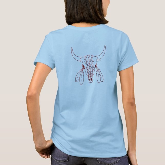 Camiseta azul feminino Red Ghost Dance Buffalo bk (Verso)