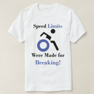 Camiseta Azul - Foram Feitos Limites para Quebra com Cadeir