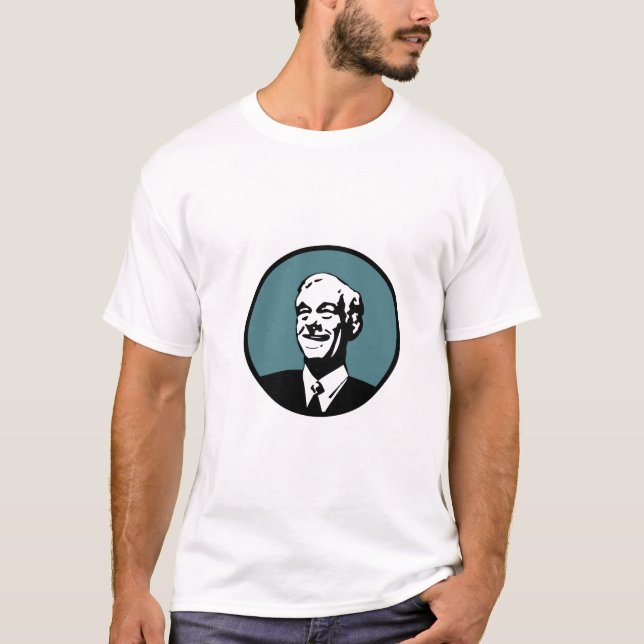 Camiseta Azul Grn do círculo de Ron Paul (Frente)