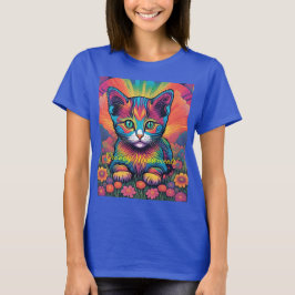 Camiseta azul "Groovy Meowments"