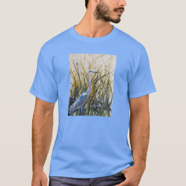 Camiseta Azul Heron Watercolor Design