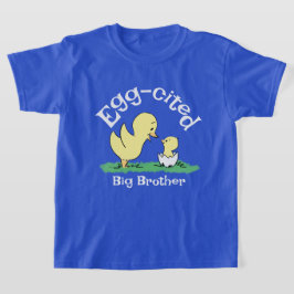 Camiseta Azul Irmão Mais Velho Animado com Ovo