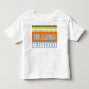Camiseta Azul Laranja Com Verde limão