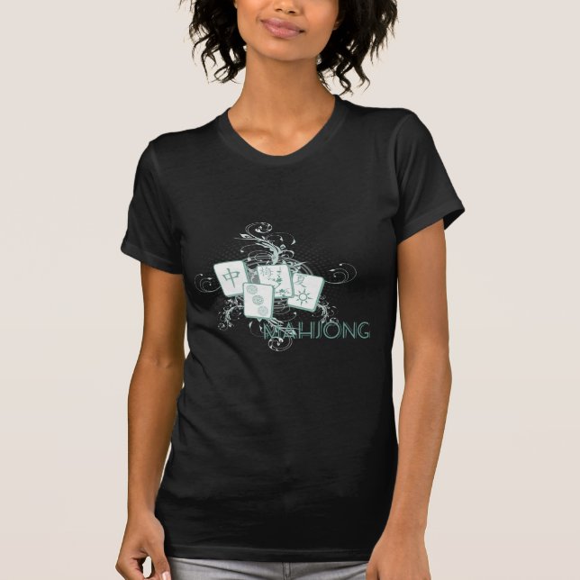 Camiseta azul mahjong (Frente)