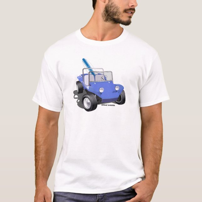 Camiseta Azul manx com surfboard (Frente)