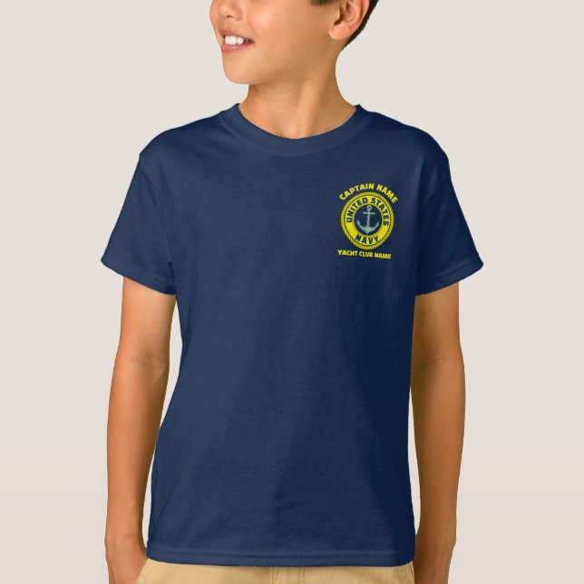Camiseta Azul marinho Anchor navio-comandante, no Verão (Frente)