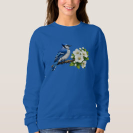 Camiseta Azul-marinho com Flores Brancas