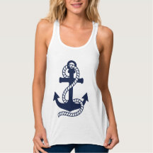 Camiseta Azul Marinho e Âncora Branca