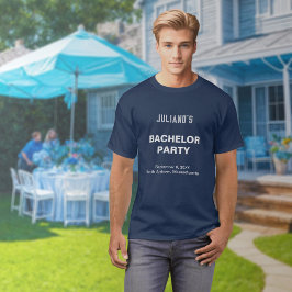 Camiseta Azul Marinho Minimalista para Despedida d