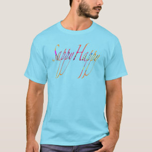 Camiseta Azul Masculina Feliz e Divertida Novidade