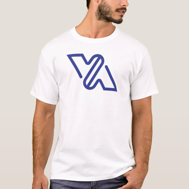 Camiseta Azul Minimal Letra VA Clássico  (Frente)