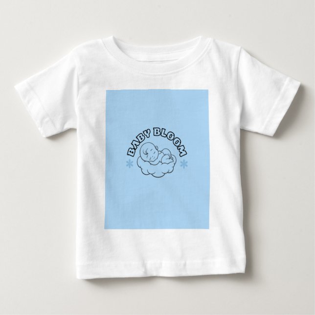Camiseta Azul para Bebê | Top Infantil com Coroa F (Frente)