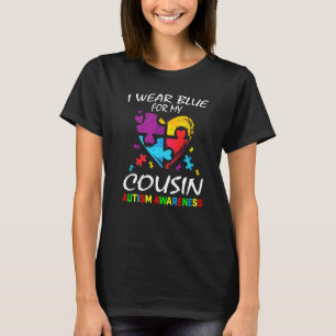 Camiseta Azul Pelo Meu Primo Conscientização do Autismo Fam
