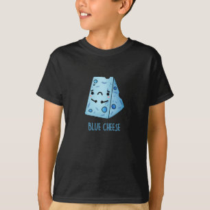 Camiseta Azul Queijo Engraçado Triste Arma Escuro BG