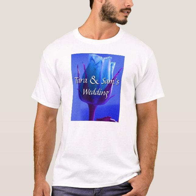 Camiseta Azul Rosa Delight (Frente)