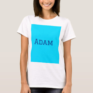 Camiseta Azul roxo adicionar nome texto de volta à mensagem