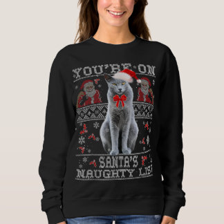 Camiseta Azul Russo Gato Sobreloso Xmas Suor Feio
