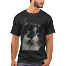 Camiseta Azul Soul Black Cat Olhos Azuis