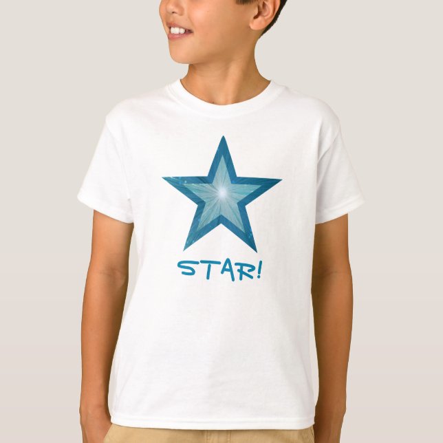 Camiseta azul Star 'STAR!' infantil (Frente)