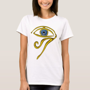 CAMISETA AZUL TALISMAN/OLHOS DE HORO DOURADO