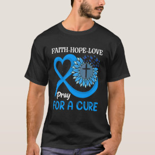 Camiseta Azul Tipo 1 Diabetes Borboleta Cardíaca Religiosa