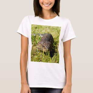 Camiseta Azul-Tongue-Lizard A Derramar A Grama,