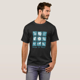 Camiseta Azul Turquesa e Branco Minimalista Nome Personaliz