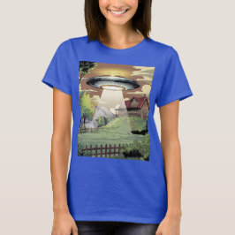 Camiseta Azul UFO Camiseta Mulher