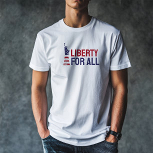 Camiseta azul vermelha com bandeira de protesto an