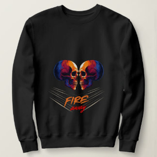 Camiseta Azul Vibrante e Laranja Gráfico de Duas Caveiras