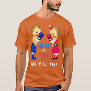 Camiseta Azul vs Rosa Boxing Bebês Sexo Partido da Revenda