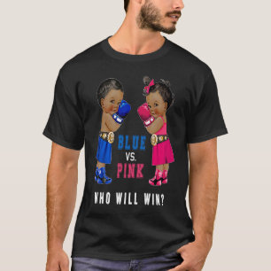 Camiseta Azul vs Rosa Étnica Boxing Bebês Gênero Revelação