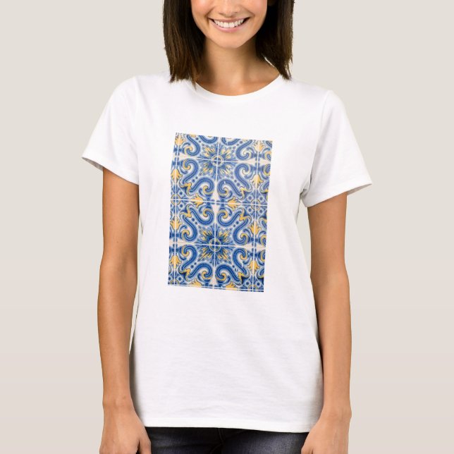 Camiseta Azulejo azul e amarelo, Portugal (Frente)