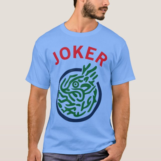 Camiseta Azulejo Coringa de Mahjong Chinês Fantasia (Frente)
