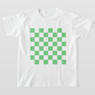 Camiseta Azulejo da placa de xadrez verde retrorada Y2K