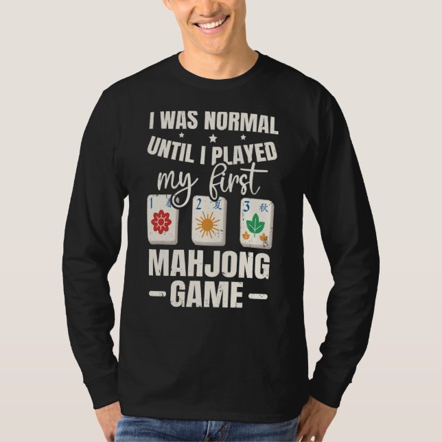 Camiseta Azulejo Mahjong - Citação De Um Nerd Mahjong (Frente)