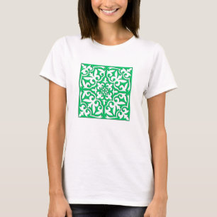 Camiseta Azulejo marroquino - verde e branco de jade