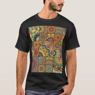 Camiseta Azulejos de Boho: padrão transparente colorido