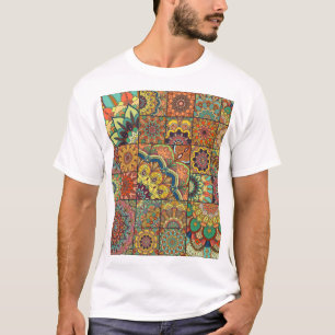 Camiseta Azulejos de Boho: padrão transparente colorido