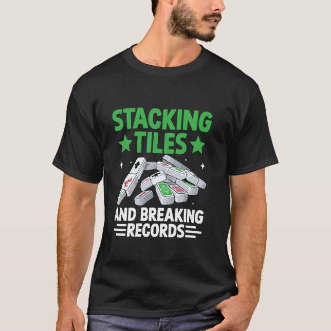 Camiseta Azulejos de Empilhamento e Quebra de Recordes Jogo (Frente)