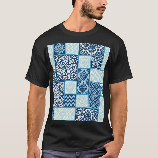 Camiseta Azulejos de patch, plano de fundo perfeito. (Frente)