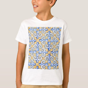 Camiseta Azulejos Espanhóis - Azulejo Azul, Amarelo e Bran