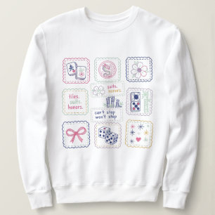 Camiseta Azulejos Inspirados em Mahjong e Colagem de Amulet