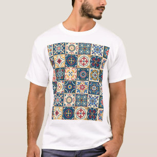 Camiseta Azulejos marroquinos coloridos, um padrão perfeito