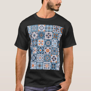 Camiseta Azulejos marroquinos: Elegância sem costura Vintag