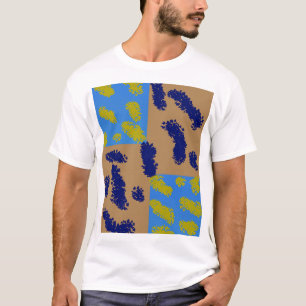 Camiseta Azure and Ochre Botanical Geometry